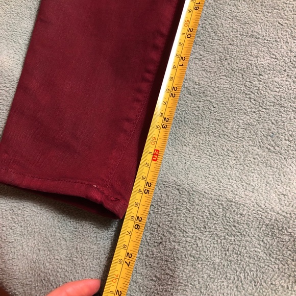 L’AGENCE MARGOT COATED skinny JEANS IN DARK BERRY burgundy SIZE 26 - Picture 9 of 14